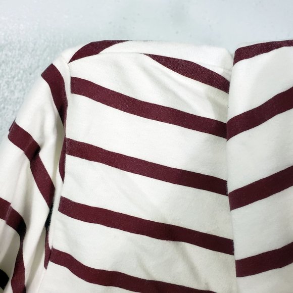 CCC Women's White Button Down Stripped Lightweight Sweater Coat Jacket Hoodie - Picture 8 of 11